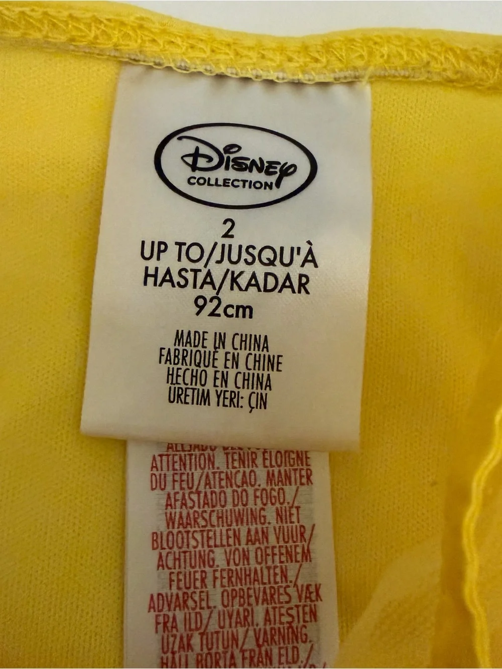 Disney Collection Belle Beauty and the Beast Princess Costume Dress Size 2 92 cm